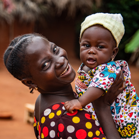 Marie uit Togo met haar dochter Jeanette.