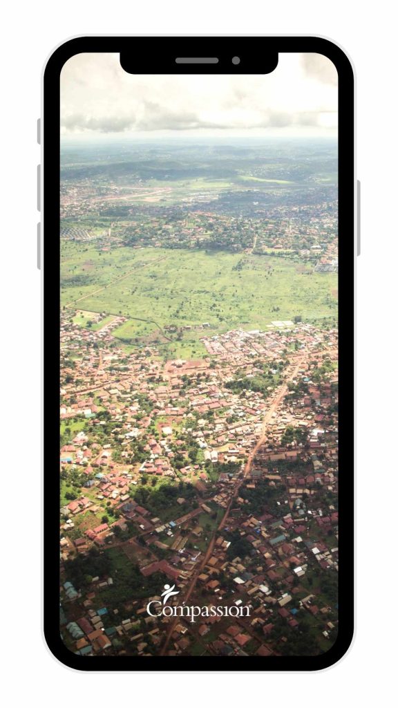 Voorbeeld van een Compassion screensaver voor je mobiele telefoon.