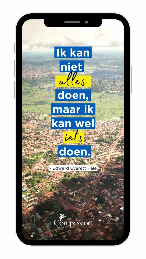 Voorbeeld van een Compassion screensaver voor je mobiele telefoon.