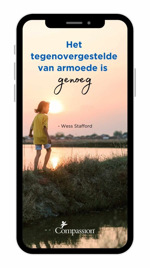 Voorbeeld van een Compassion screensaver voor je mobiele telefoon.