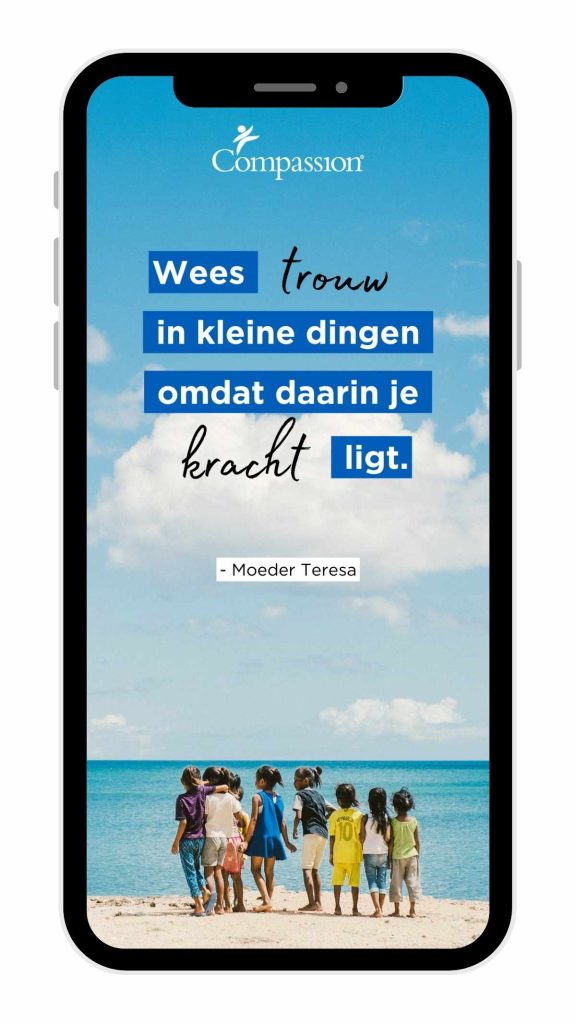 Voorbeeld van een Compassion screensaver voor je mobiele telefoon.