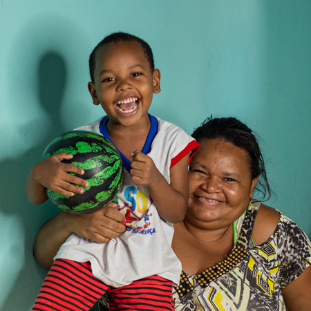 Lucimar en haar zoon Carlos uit Brazilië.