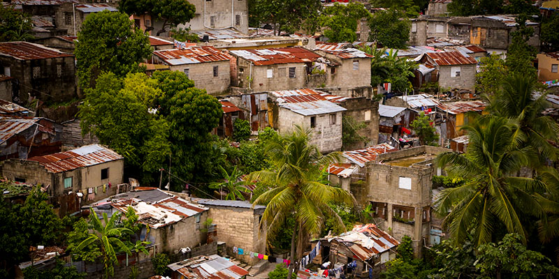 Sloppenwijk in de Dominicaanse Republiek. 