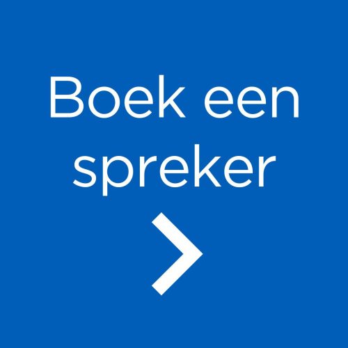 Afbeelding met de tekst Boek een spreker.