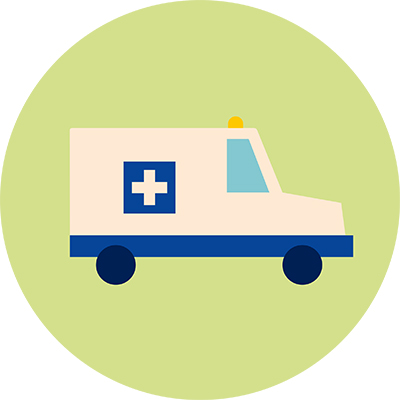 Een illustratie van een ambulance.