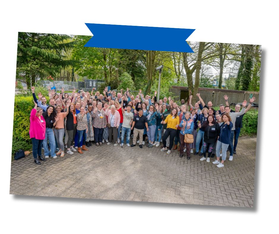 Groepsfoto van vrijwilligers van Compassion Nederland.