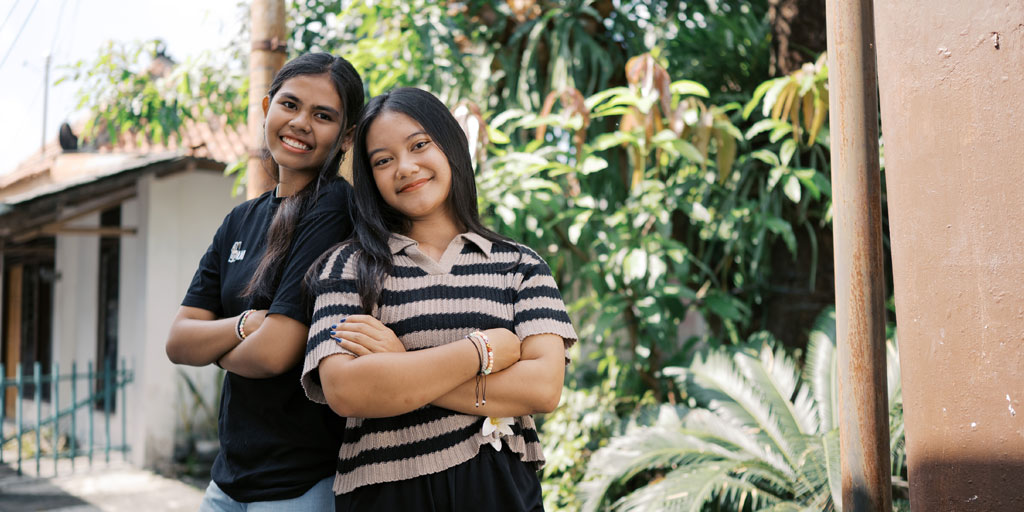 Vriendinnen Hani en Zheena uit Indonesië.
